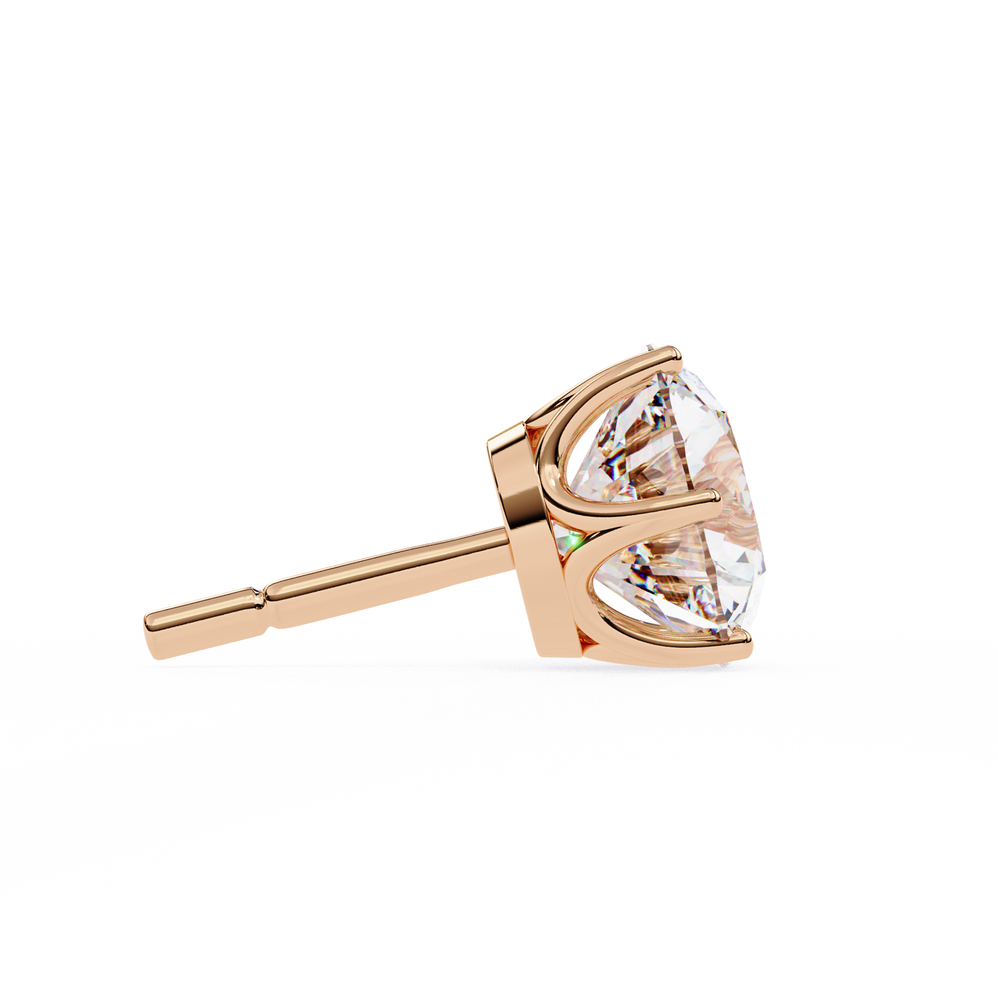 2.57Ct Round Cut Diamond 6 Prong Set 14k Solid White Gold Statement Dainty Prefect Stud Earring Gift For Women's