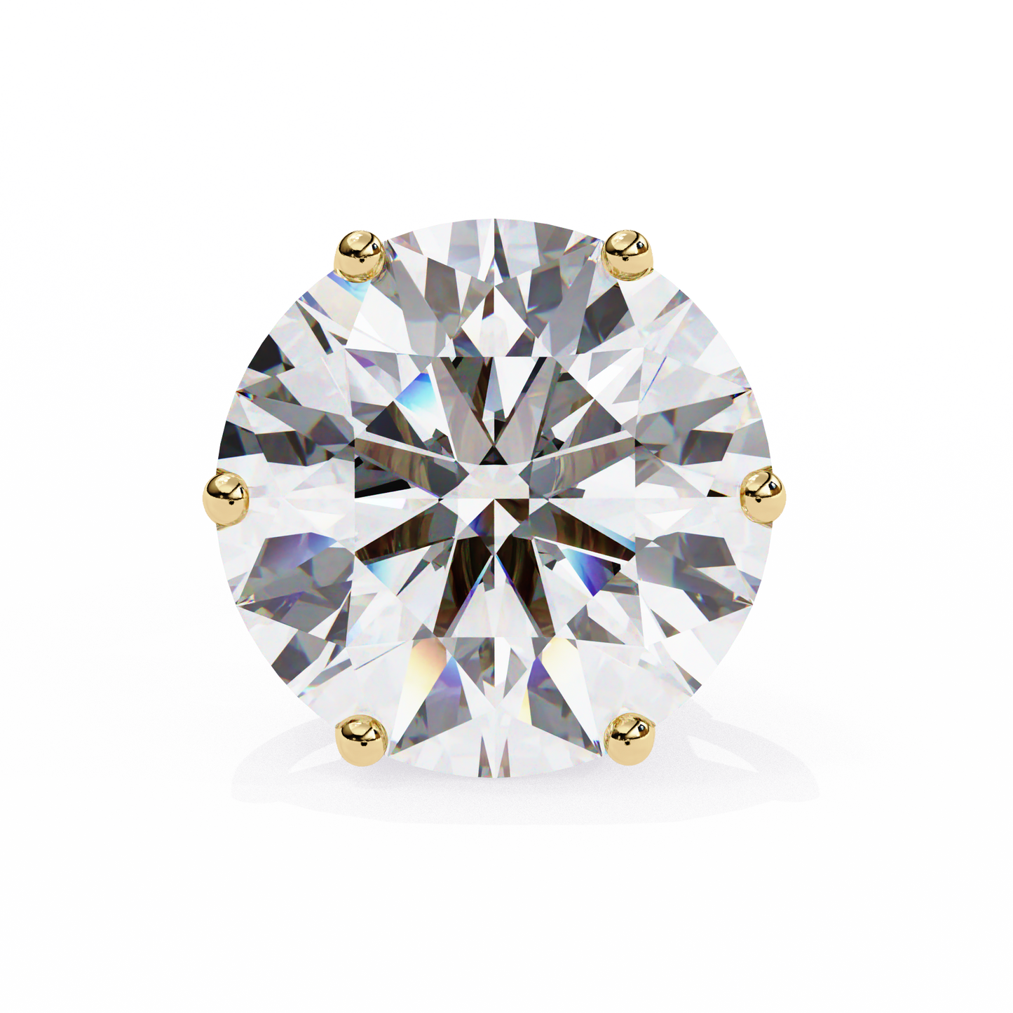 2.57Ct Round Cut Diamond 6 Prong Set 14k Solid White Gold Statement Dainty Prefect Stud Earring Gift For Women's