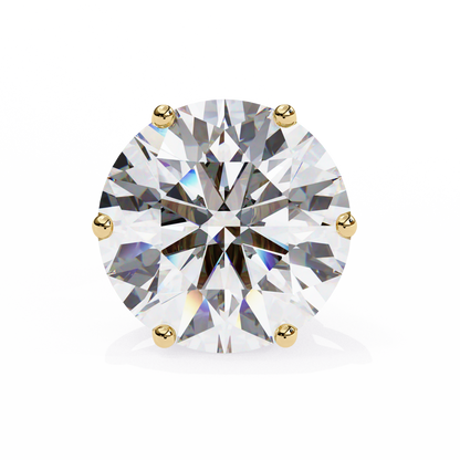 2.57Ct Round Cut Diamond 6 Prong Set 14k Solid White Gold Statement Dainty Prefect Stud Earring Gift For Women's