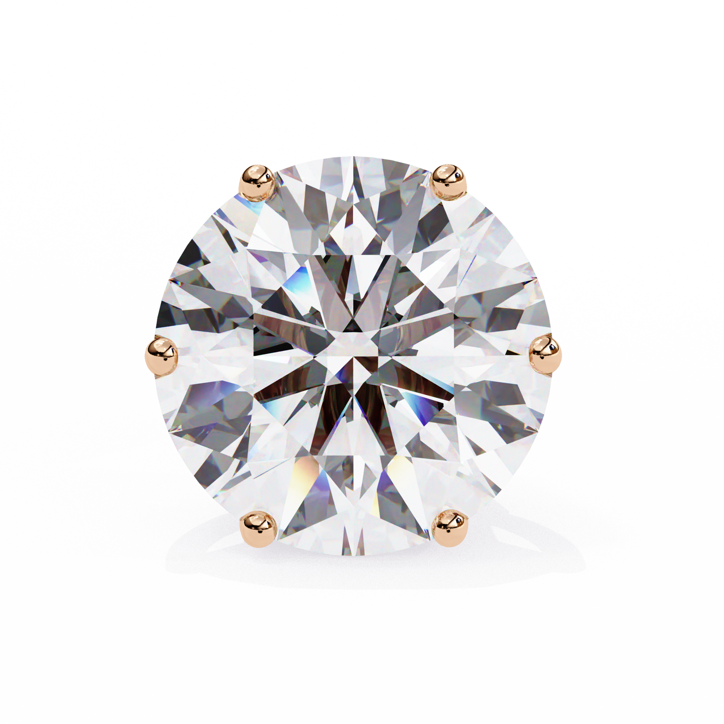 2.57Ct Round Cut Diamond 6 Prong Set 14k Solid White Gold Statement Dainty Prefect Stud Earring Gift For Women's