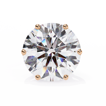 2.57Ct Round Cut Diamond 6 Prong Set 14k Solid White Gold Statement Dainty Prefect Stud Earring Gift For Women's