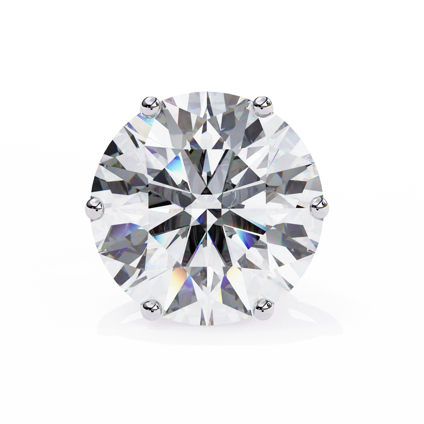 2.57Ct Round Cut Diamond 6 Prong Set 14k Solid White Gold Statement Dainty Prefect Stud Earring Gift For Women's