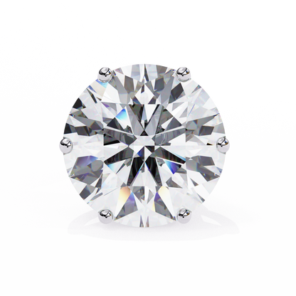 2.57Ct Round Cut Diamond 6 Prong Set 14k Solid White Gold Statement Dainty Prefect Stud Earring Gift For Women's
