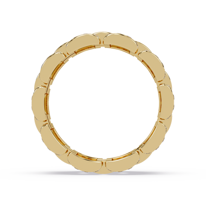 Rose Gold Chunky Link Lab Grown Diamond Band Ring - HIGHCARAT DIAMONDS