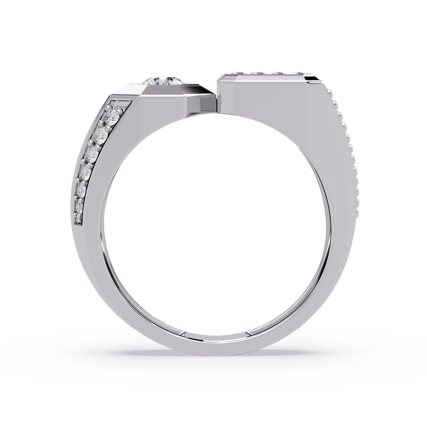 Rose Gold Double Face Diamond Statement Men's Ring - HIGHCARAT DIAMONDS