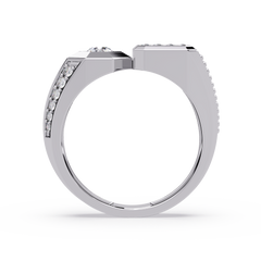 Rose Gold Double Face Diamond Statement Men's Ring - HIGHCARAT DIAMONDS