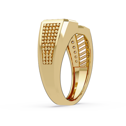 Rose Gold Double Face Diamond Statement Men's Ring - HIGHCARAT DIAMONDS