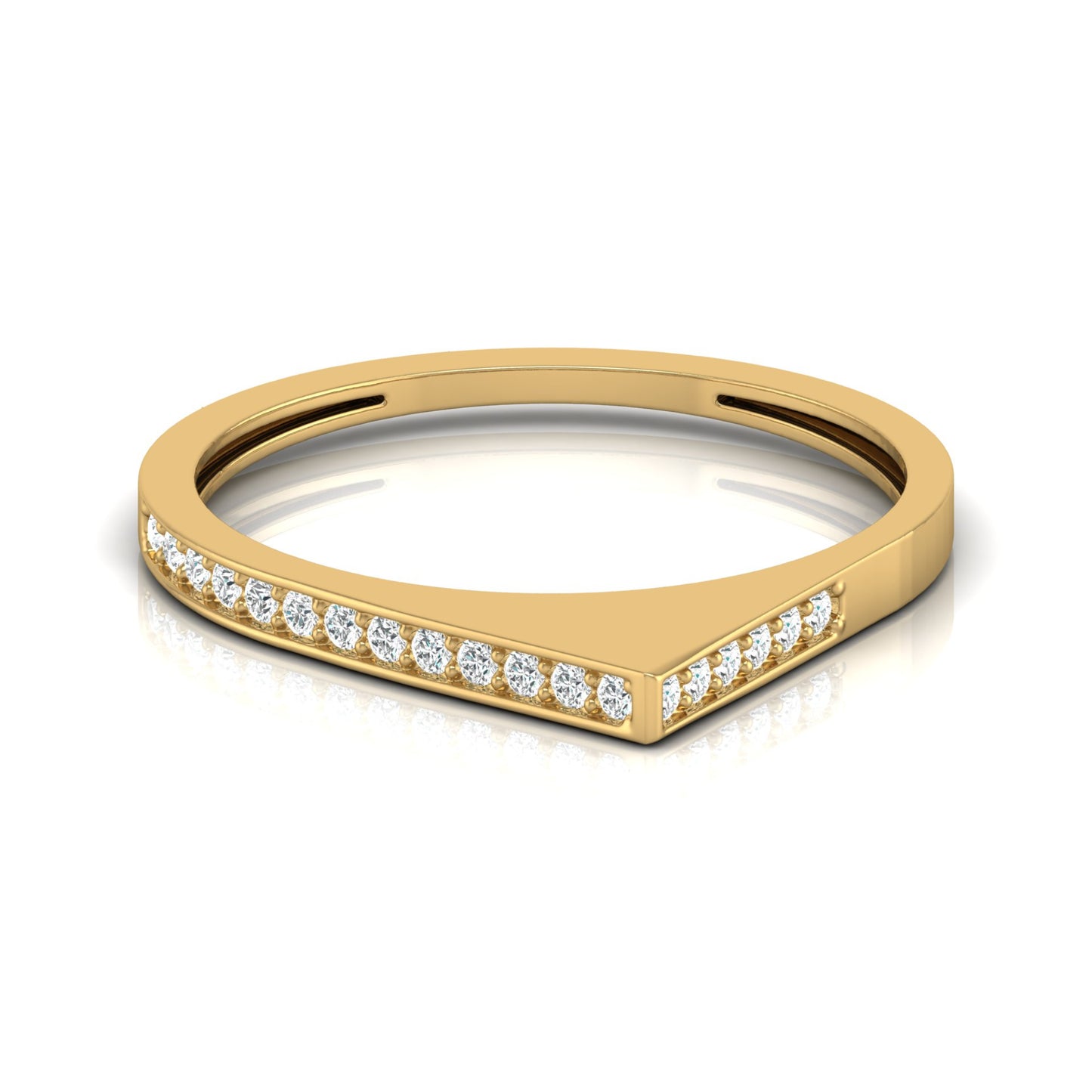 Rose Gold Lightweight Round Diamond Band Ring Party Wear Affordable Luxury For Women's - HIGHCARAT DIAMONDS