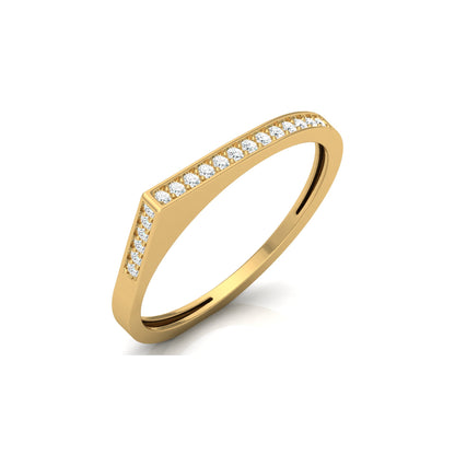 Rose Gold Lightweight Round Diamond Band Ring Party Wear Affordable Luxury For Women's - HIGHCARAT DIAMONDS