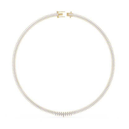 Rose Gold Marquise Tennis Lab Grown Diamond Necklace - HIGHCARAT DIAMONDS