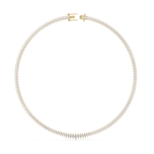 Rose Gold Marquise Tennis Lab Grown Diamond Necklace - HIGHCARAT DIAMONDS