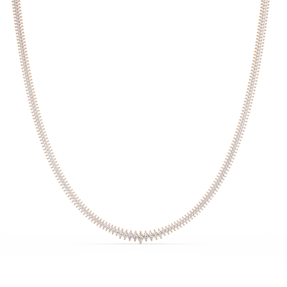 Rose Gold Marquise Tennis Lab Grown Diamond Necklace - HIGHCARAT DIAMONDS