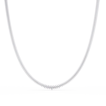 Rose Gold Marquise Tennis Lab Grown Diamond Necklace - HIGHCARAT DIAMONDS