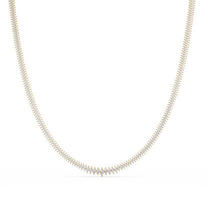 Rose Gold Marquise Tennis Lab Grown Diamond Necklace - HIGHCARAT DIAMONDS