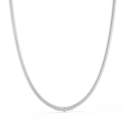 Rose Gold Marquise Tennis Lab Grown Diamond Necklace - HIGHCARAT DIAMONDS