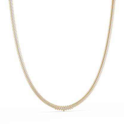 Rose Gold Marquise Tennis Lab Grown Diamond Necklace - HIGHCARAT DIAMONDS