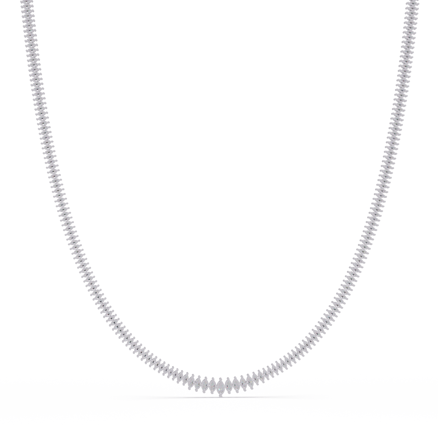 Rose Gold Marquise Tennis Lab Grown Diamond Necklace - HIGHCARAT DIAMONDS