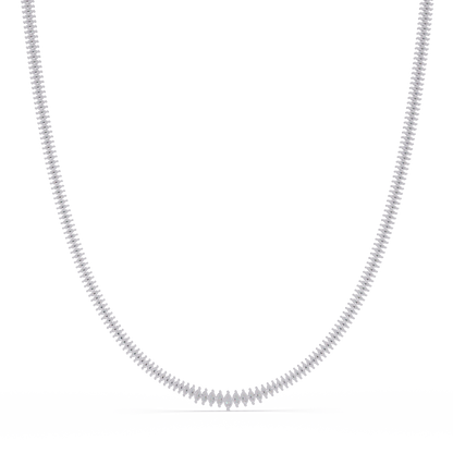 Rose Gold Marquise Tennis Lab Grown Diamond Necklace - HIGHCARAT DIAMONDS