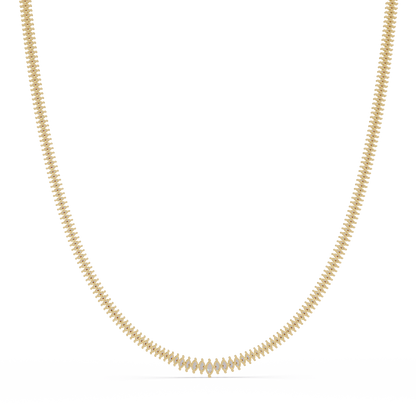 Rose Gold Marquise Tennis Lab Grown Diamond Necklace - HIGHCARAT DIAMONDS