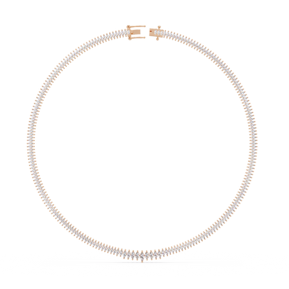 Rose Gold Marquise Tennis Lab Grown Diamond Necklace - HIGHCARAT DIAMONDS