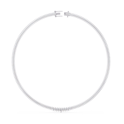 Rose Gold Marquise Tennis Lab Grown Diamond Necklace - HIGHCARAT DIAMONDS