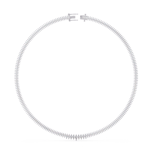 Rose Gold Marquise Tennis Lab Grown Diamond Necklace - HIGHCARAT DIAMONDS