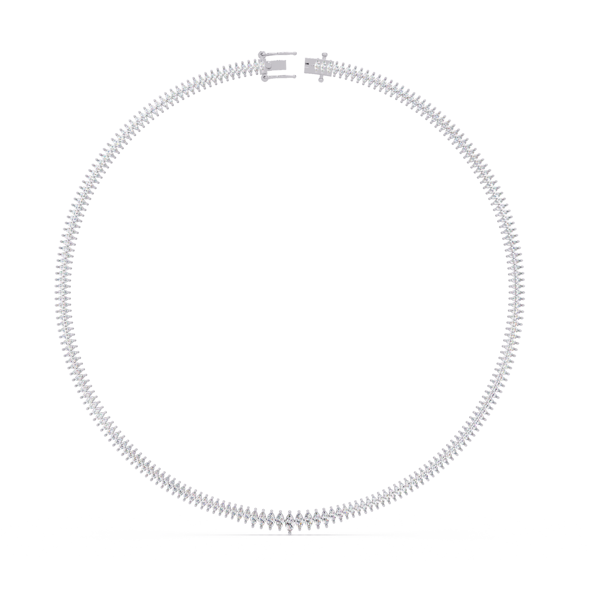 Rose Gold Marquise Tennis Lab Grown Diamond Necklace - HIGHCARAT DIAMONDS