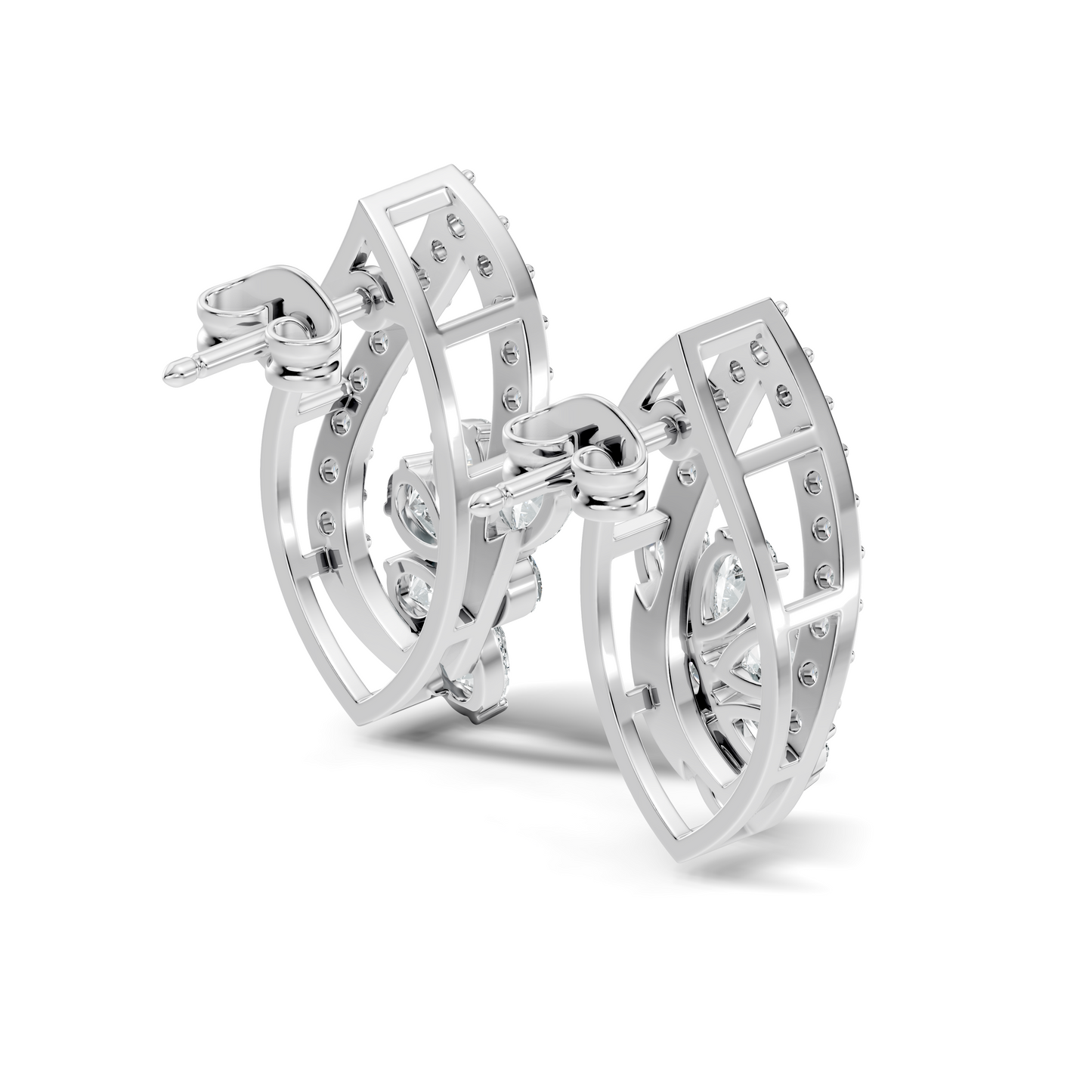 2.33 Ct Lab Grown & Natural Diamond  Round & Pear Shape Sparkling Shinny Beautiful Earrings For Her - HIGHCARAT DIAMONDS