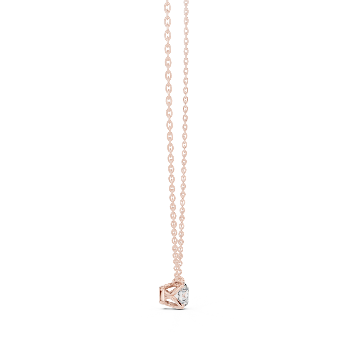 Round 1.00 Ct Lab Grown Solitaire Pendant Close-Up Facet Details