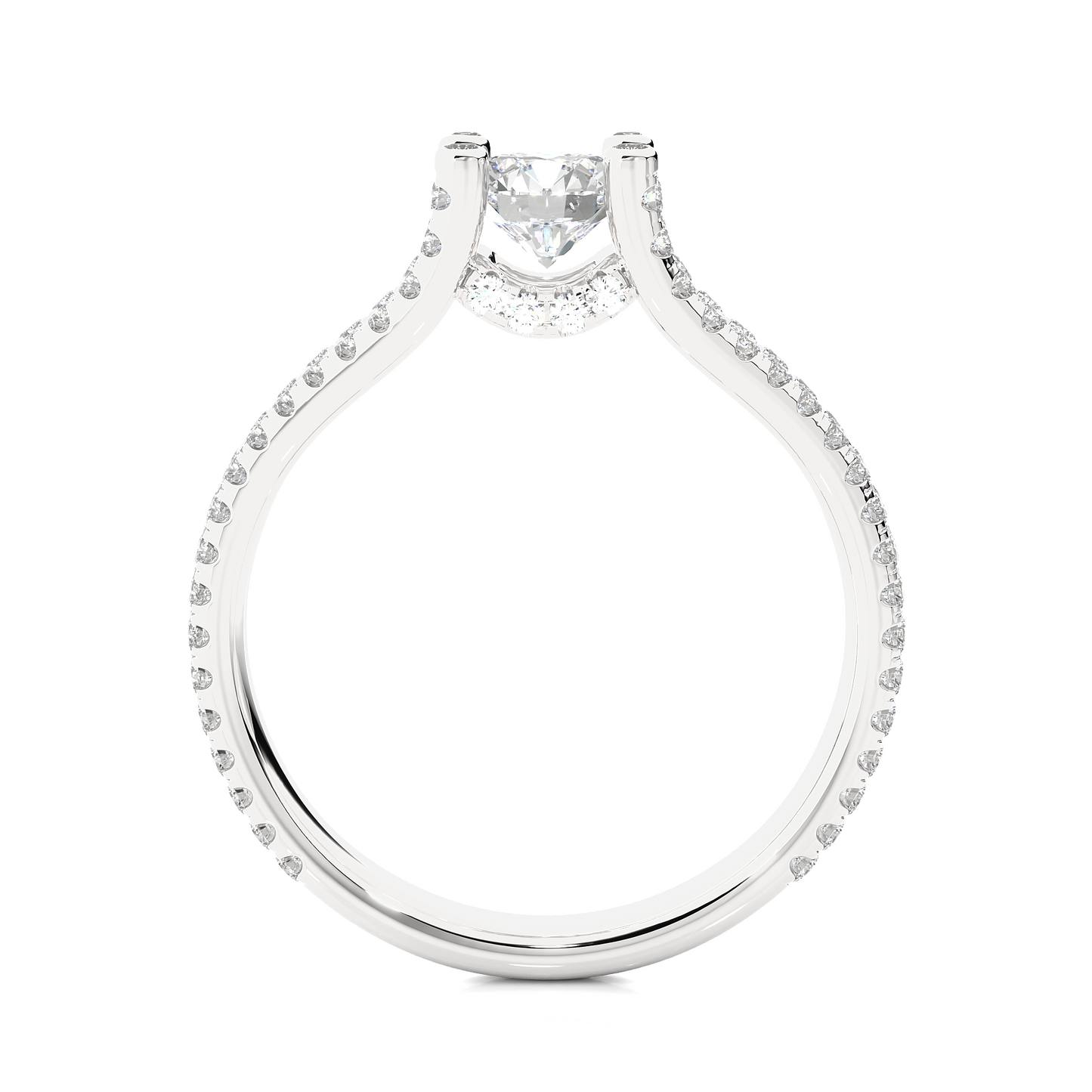 Round 1.08 Ct Cut Lab Grown 14k Solid Rose Gold Diamond Unique Split Shank Diamond Ring For Women's - HIGHCARAT DIAMONDS