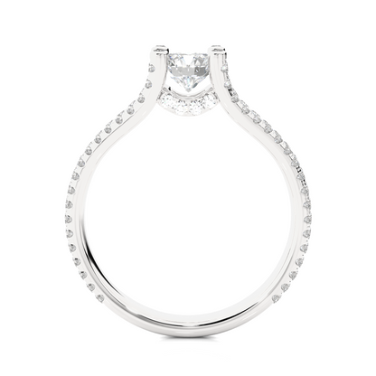 Round 1.08 Ct Cut Lab Grown 14k Solid Rose Gold Diamond Unique Split Shank Diamond Ring For Women's - HIGHCARAT DIAMONDS