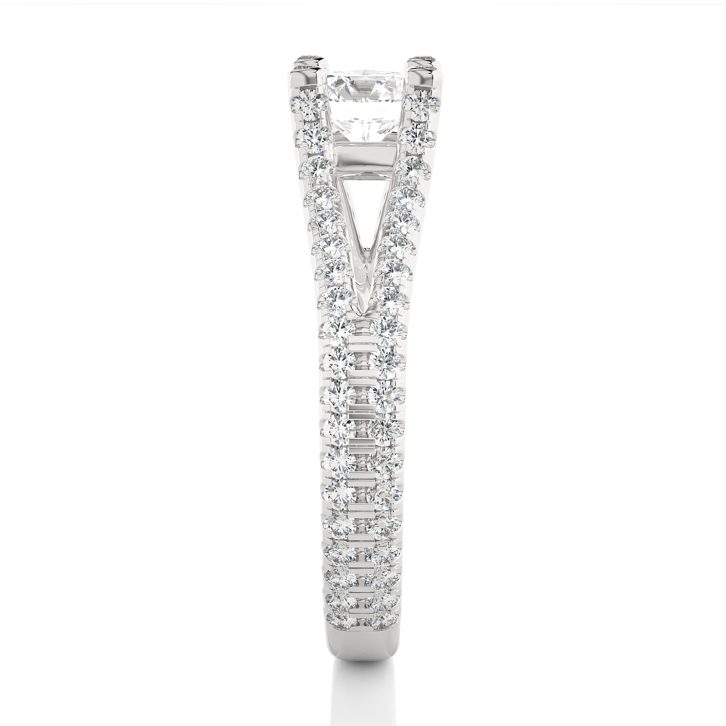 Round 1.08 Ct Cut Lab Grown 14k Solid Rose Gold Diamond Unique Split Shank Diamond Ring For Women's - HIGHCARAT DIAMONDS