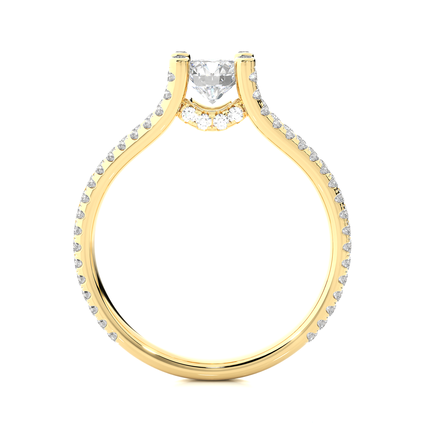 Round 1.08 Ct Cut Lab Grown 14k Solid Rose Gold Diamond Unique Split Shank Diamond Ring For Women's - HIGHCARAT DIAMONDS