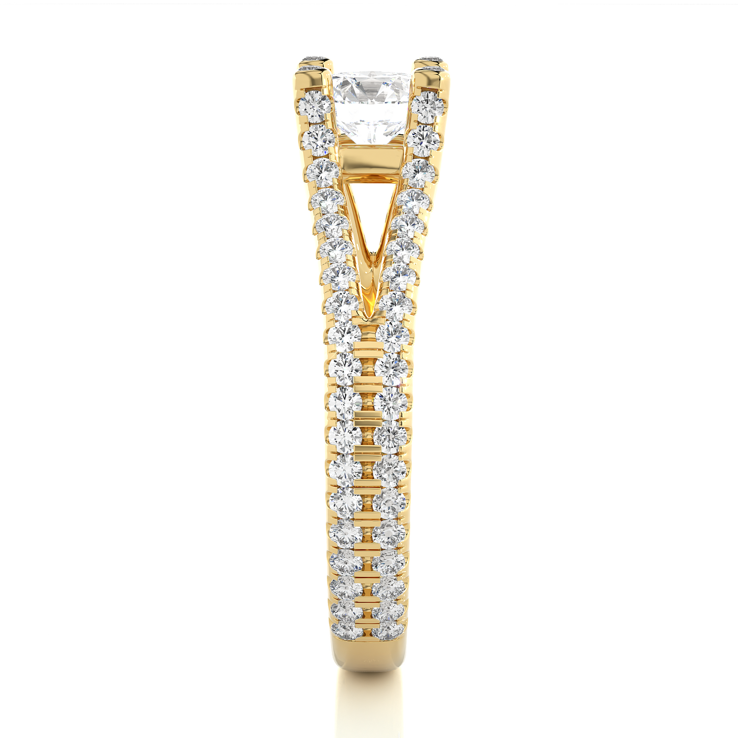 Round 1.08 Ct Cut Lab Grown 14k Solid Rose Gold Diamond Unique Split Shank Diamond Ring For Women's - HIGHCARAT DIAMONDS