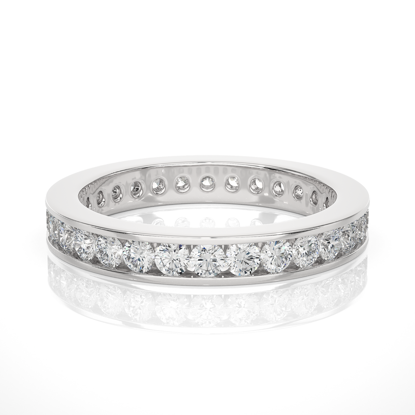 Round 1.20 Ct Lab Grown Diamond Channel Set Full Eternity Band  Stunning and Symbolic Anniversary Jewelry for Her - HIGHCARAT DIAMONDS