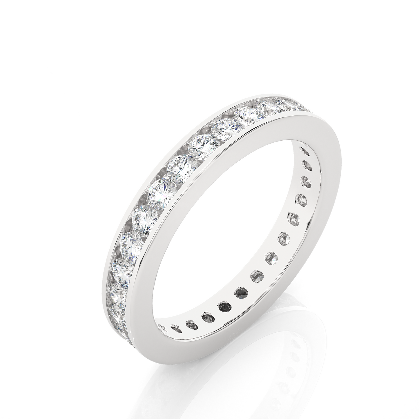 Round 1.20 Ct Lab Grown Diamond Channel Set Full Eternity Band  Stunning and Symbolic Anniversary Jewelry for Her - HIGHCARAT DIAMONDS