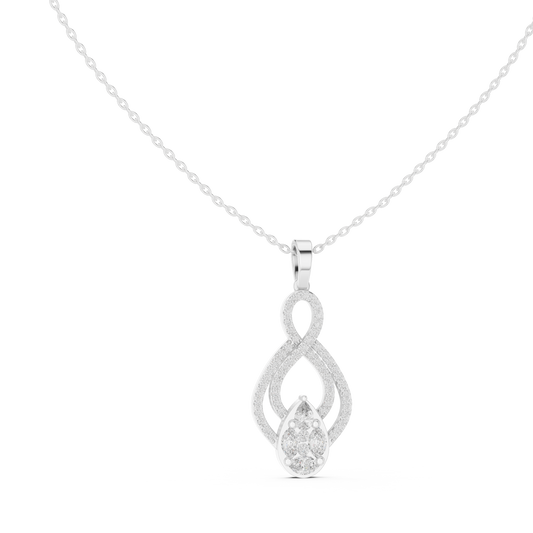 Pear, Round, & Marquise Drop Vintage Elegance Diamond Pendant For Women Daily Wear - HIGHCARAT DIAMONDS