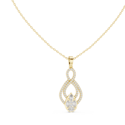 Pear, Round, & Marquise Drop Vintage Elegance Diamond Pendant For Women Daily Wear - HIGHCARAT DIAMONDS