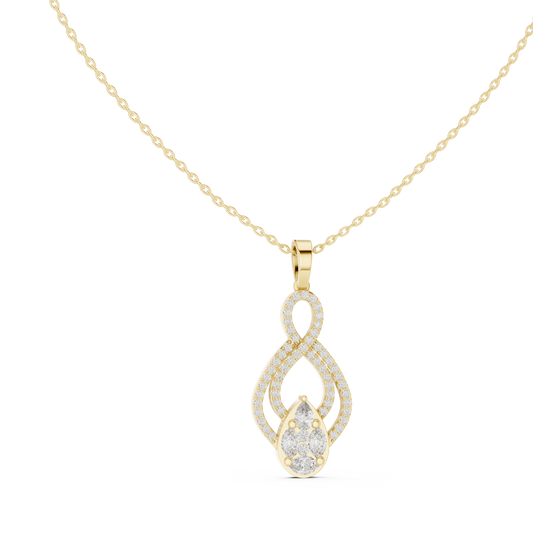 Pear, Round, & Marquise Drop Vintage Elegance Diamond Pendant For Women Daily Wear - HIGHCARAT DIAMONDS