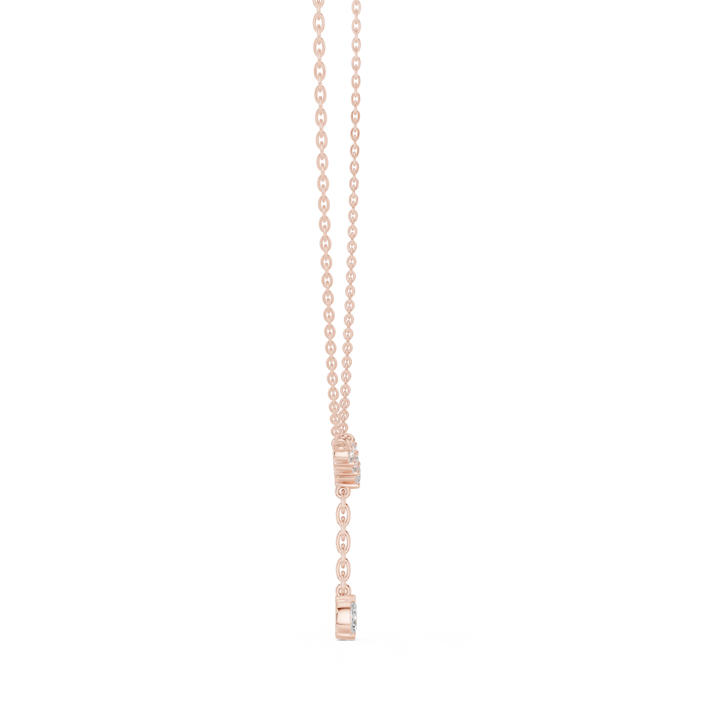 Round & Marquise Six Stone Lab Grown- Natural Full Sparkling Stunning Diamond Pendant For Women - HIGHCARAT DIAMONDS