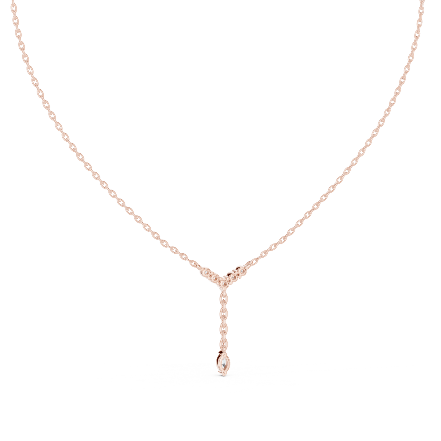 Round & Marquise Six Stone Lab Grown- Natural Full Sparkling Stunning Diamond Pendant For Women - HIGHCARAT DIAMONDS