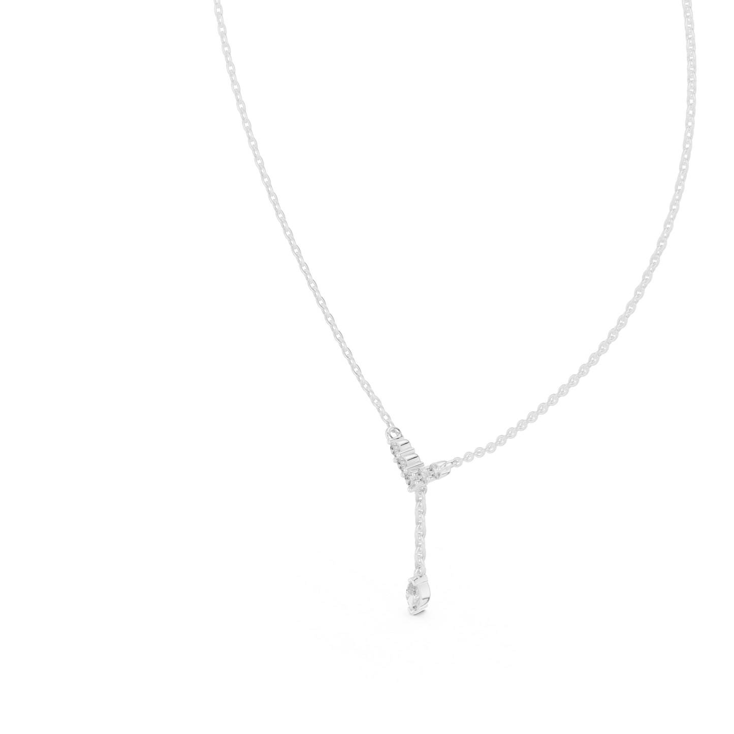 Round & Marquise Six Stone Lab Grown- Natural Full Sparkling Stunning Diamond Pendant For Women - HIGHCARAT DIAMONDS