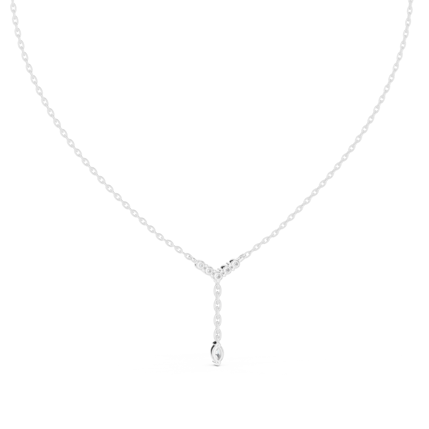 Round & Marquise Six Stone Lab Grown- Natural Full Sparkling Stunning Diamond Pendant For Women - HIGHCARAT DIAMONDS