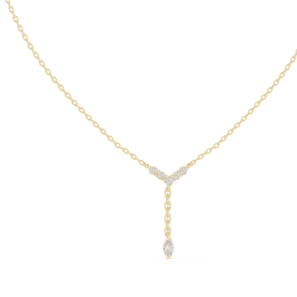 Round & Marquise Six Stone Lab Grown- Natural Full Sparkling Stunning Diamond Pendant For Women - HIGHCARAT DIAMONDS