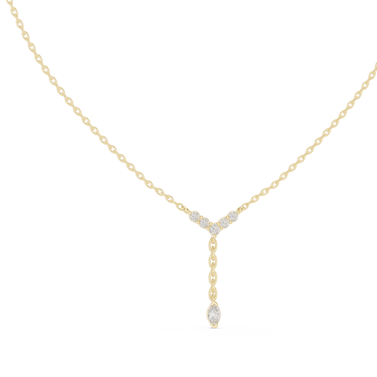 Round & Marquise Six Stone Lab Grown- Natural Full Sparkling Stunning Diamond Pendant For Women - HIGHCARAT DIAMONDS