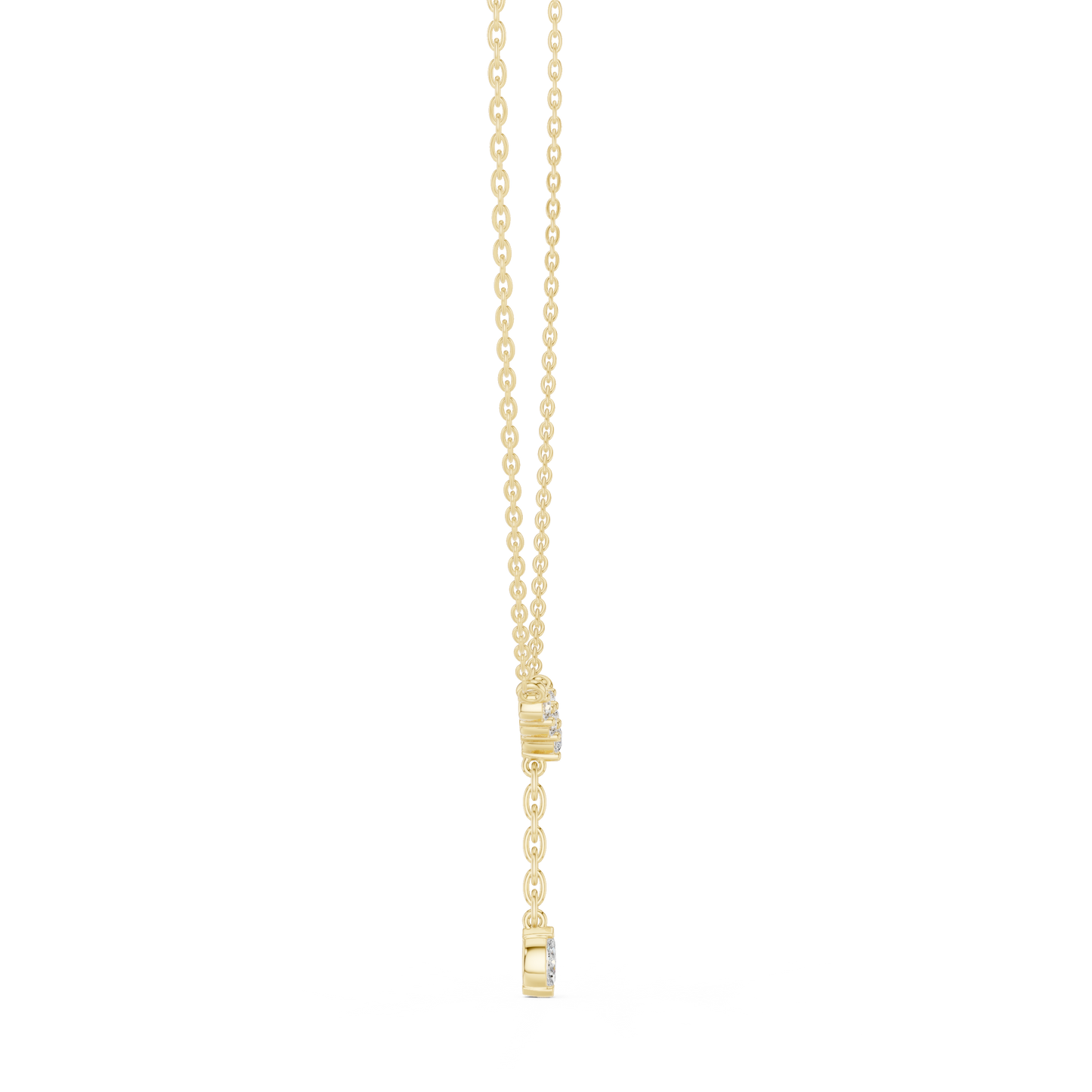 Round & Marquise Six Stone Lab Grown- Natural Full Sparkling Stunning Diamond Pendant For Women - HIGHCARAT DIAMONDS