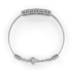 Round And Princess Cut Diamond Dainty Minimalist Perfect Stunning 7 Stone Wedding Bangle Bracelet  Gift For Her - HIGHCARAT DIAMONDS