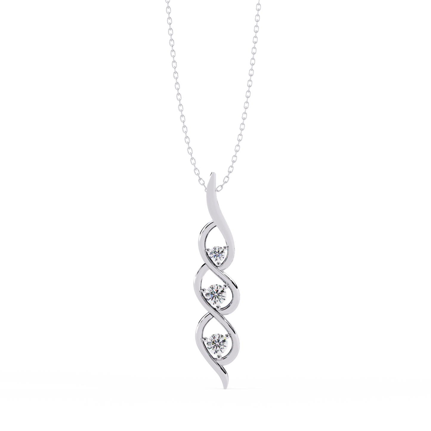 Round Cut Lab Grown - Natural Antique Shapes 14K Solid Rose Gold Delicate Vintage Necklace For bridal - HIGHCARAT DIAMONDS