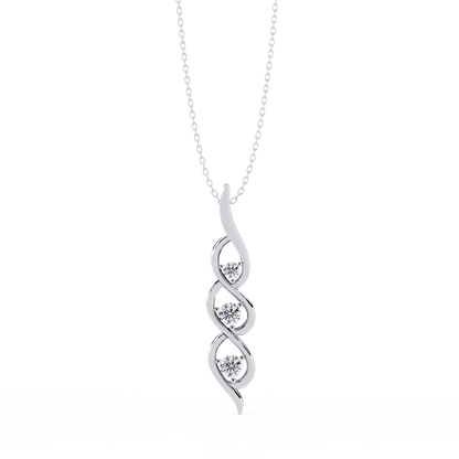 Round Cut Lab Grown - Natural Antique Shapes 14K Solid Rose Gold Delicate Vintage Necklace For bridal - HIGHCARAT DIAMONDS