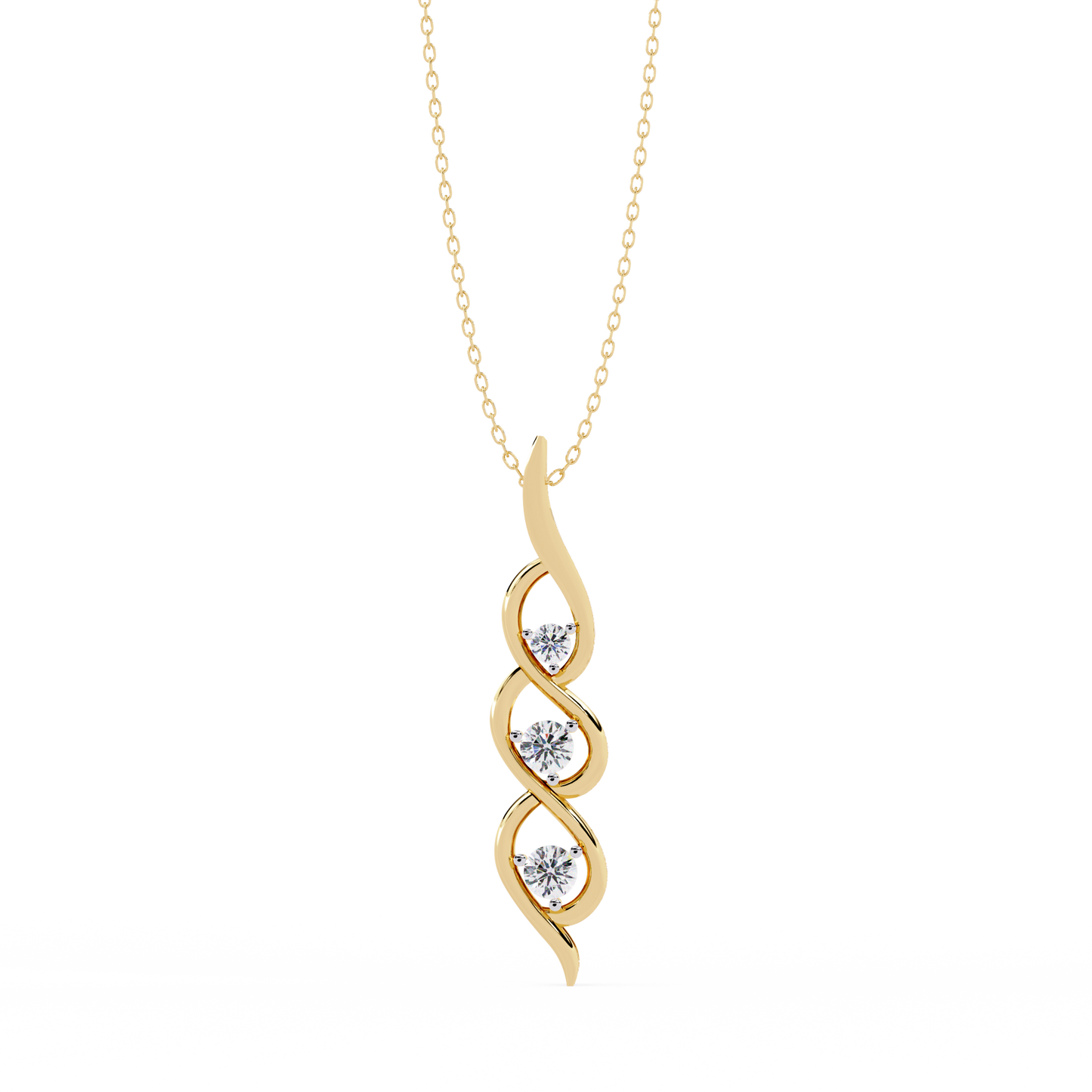 Round Cut Lab Grown - Natural Antique Shapes 14K Solid Rose Gold Delicate Vintage Necklace For bridal - HIGHCARAT DIAMONDS
